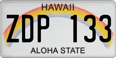 HI license plate ZDP133