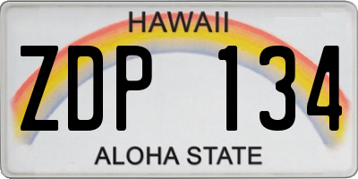 HI license plate ZDP134