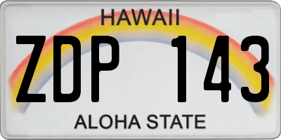 HI license plate ZDP143