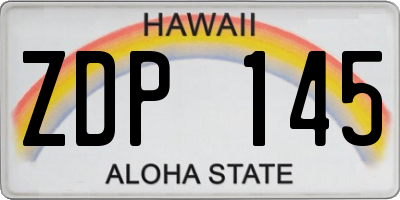 HI license plate ZDP145