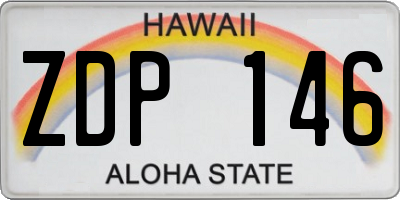 HI license plate ZDP146