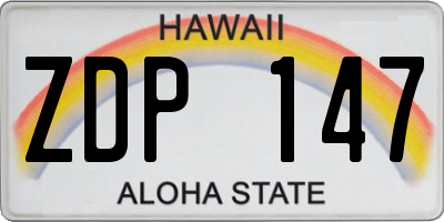 HI license plate ZDP147