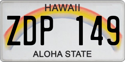 HI license plate ZDP149