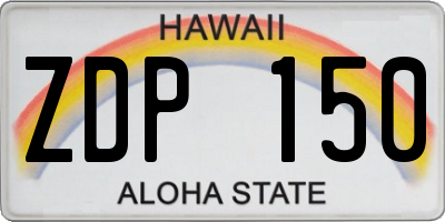 HI license plate ZDP150
