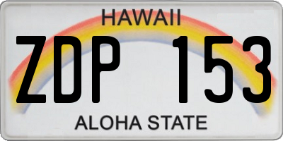 HI license plate ZDP153