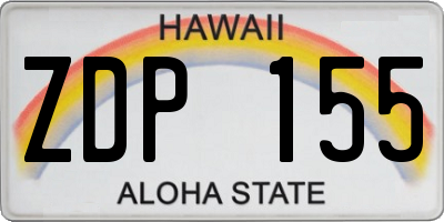 HI license plate ZDP155