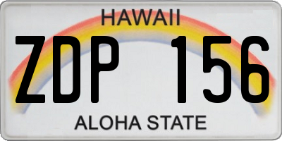 HI license plate ZDP156