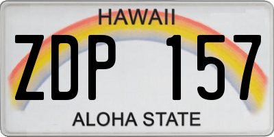 HI license plate ZDP157