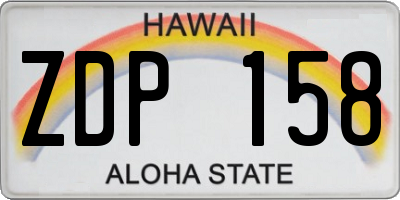 HI license plate ZDP158