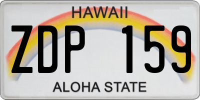 HI license plate ZDP159