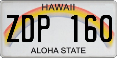 HI license plate ZDP160