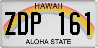 HI license plate ZDP161