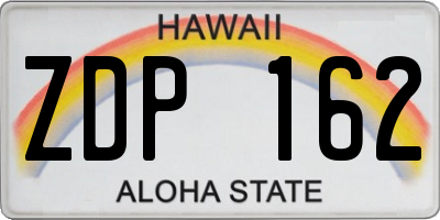 HI license plate ZDP162