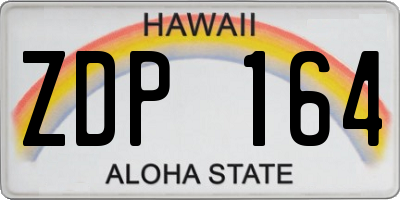 HI license plate ZDP164