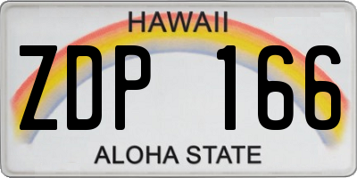 HI license plate ZDP166