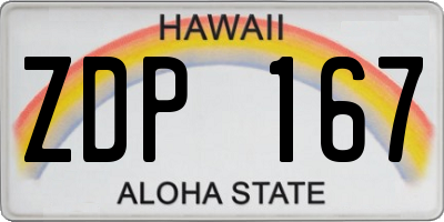 HI license plate ZDP167