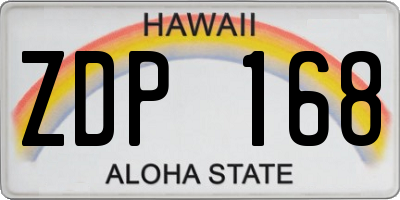 HI license plate ZDP168