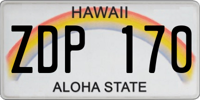 HI license plate ZDP170