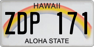 HI license plate ZDP171