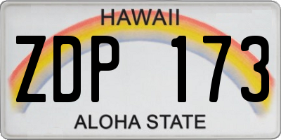 HI license plate ZDP173