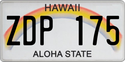 HI license plate ZDP175