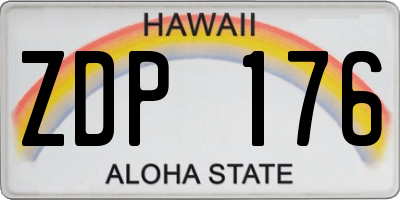 HI license plate ZDP176