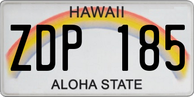HI license plate ZDP185