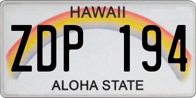 HI license plate ZDP194