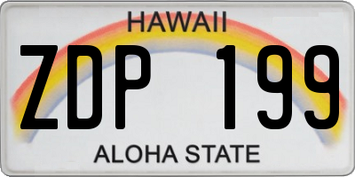 HI license plate ZDP199