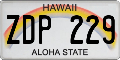HI license plate ZDP229