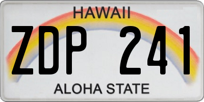 HI license plate ZDP241