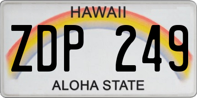 HI license plate ZDP249
