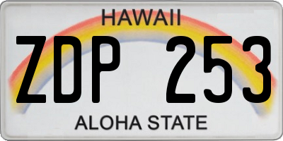 HI license plate ZDP253