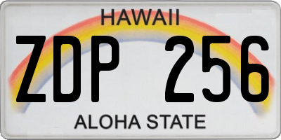 HI license plate ZDP256