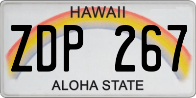 HI license plate ZDP267