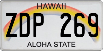 HI license plate ZDP269
