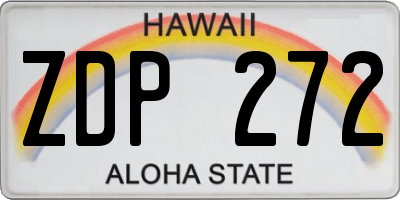 HI license plate ZDP272