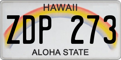 HI license plate ZDP273