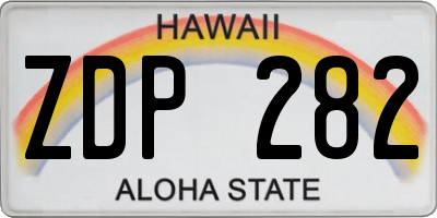 HI license plate ZDP282