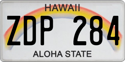 HI license plate ZDP284