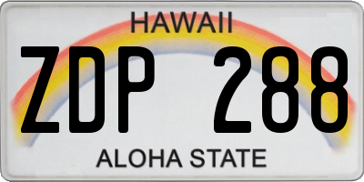 HI license plate ZDP288