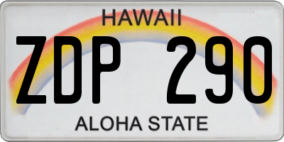 HI license plate ZDP290