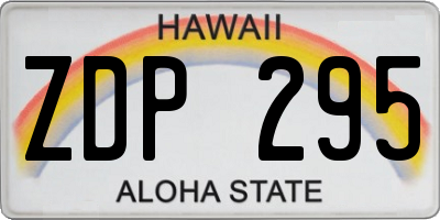 HI license plate ZDP295