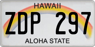 HI license plate ZDP297
