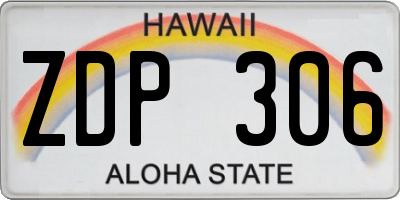 HI license plate ZDP306
