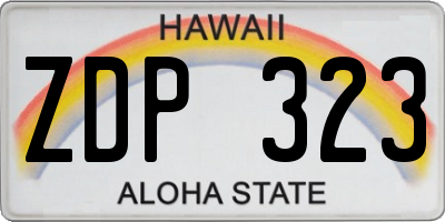 HI license plate ZDP323