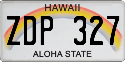 HI license plate ZDP327