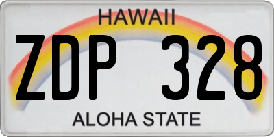 HI license plate ZDP328