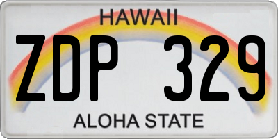HI license plate ZDP329