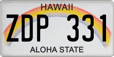 HI license plate ZDP331